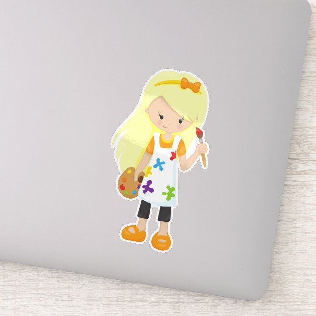 Painter, Paint Artist, Cute Girl, Blonde Hair (Detail)
