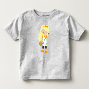 Painter, Paint Artist, Cute Girl, Blonde Hair Toddler T-Shirt