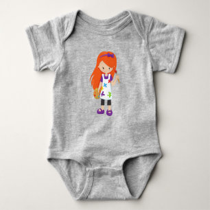 Painter, Paint Artist, Cute Girl, Orange Hair Baby Bodysuit