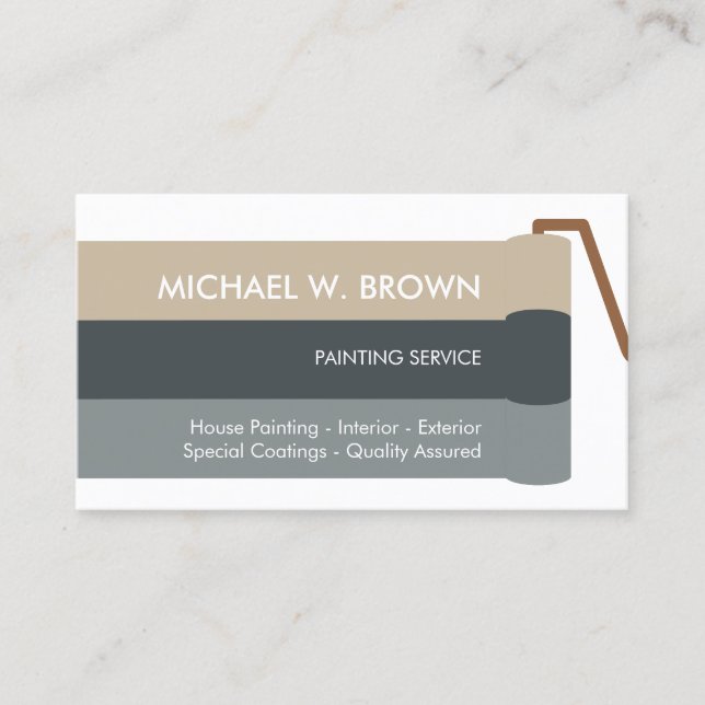 Painter Paint Roll Interior Exterior Business Card (Front)