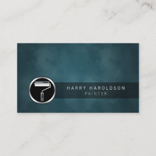 Painter Paint Roller Icon Dark Grunge BusinessCard Business Card