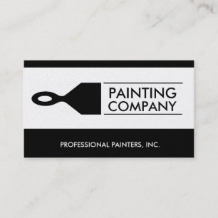 Painter Painting Contractor Paint Brush Gold Paper Business Card