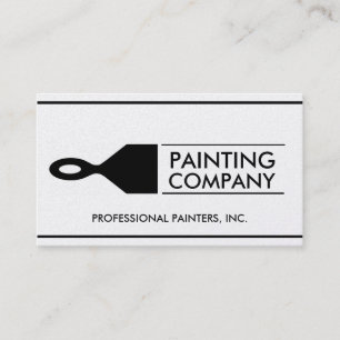 Painter Painting Contractor Paint Brush Gold Paper Business Card