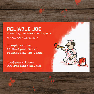 Painter Painting Red Paint Professional Contractor Business Card