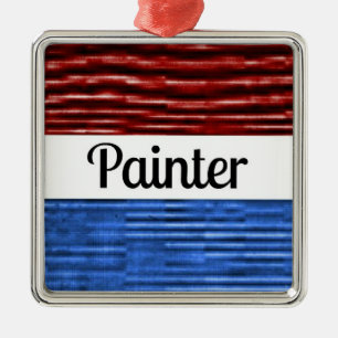 Painter Patriotic Christmas Ornament