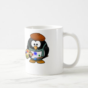 Painter Penguin - White Coffee Mug