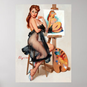 Painter pin up poster