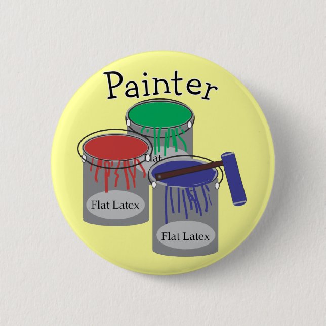 Painter Professional Gifts, Paint Can Graphics 6 Cm Round Badge (Front)
