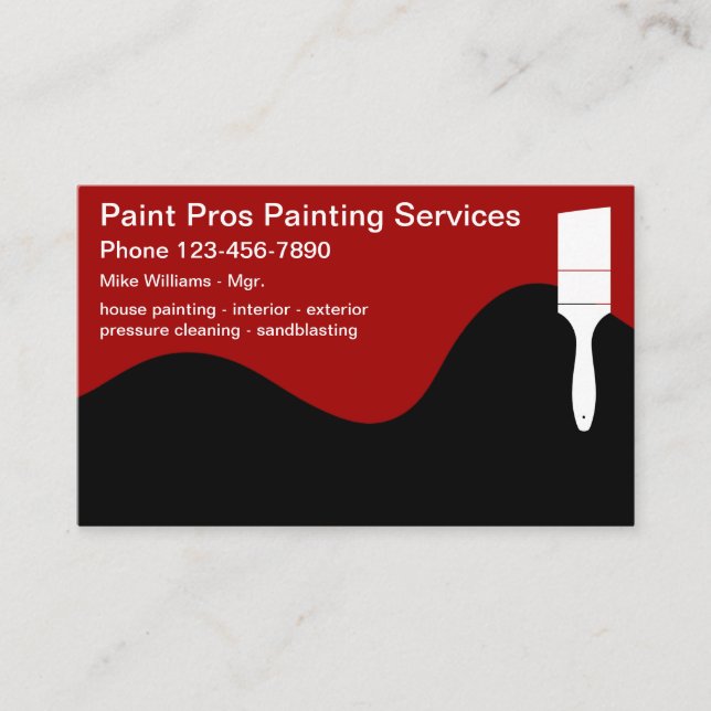 Painter Professional Modern Business Card (Front)