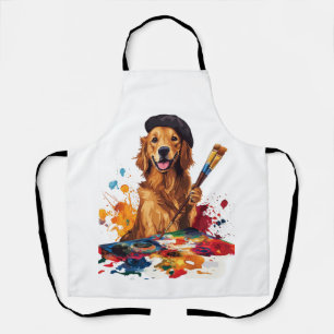 Painter Pup � Artistic Dog with Easel Apron