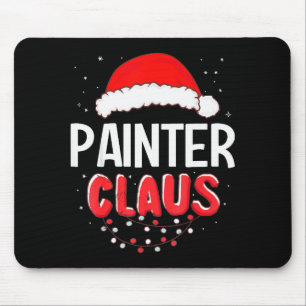 Painter Santa Claus Christmas Matching Costume Mouse Pad