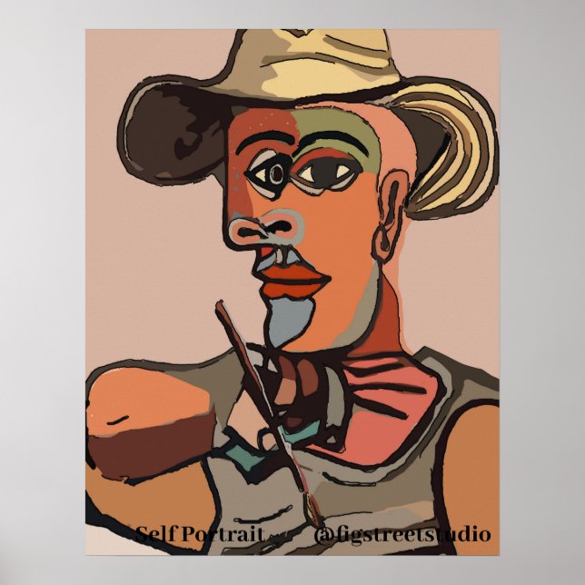 Painter Self Painting Abstract Poster (Front)