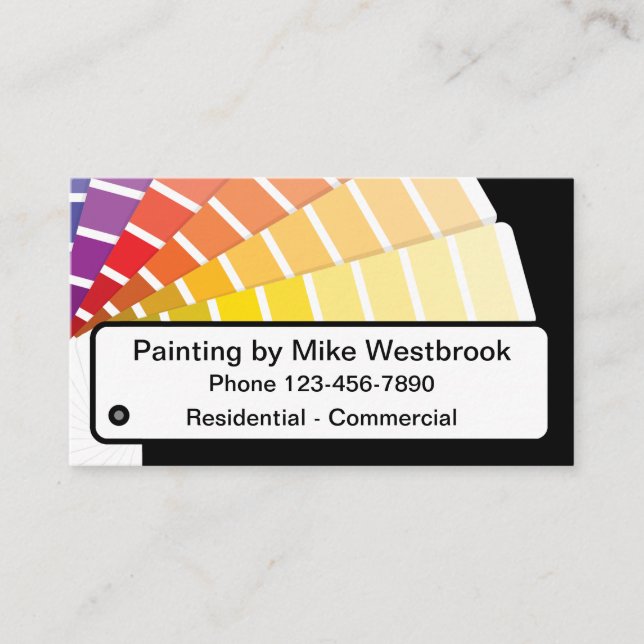 Painter Simple Colorful Business Cards (Front)