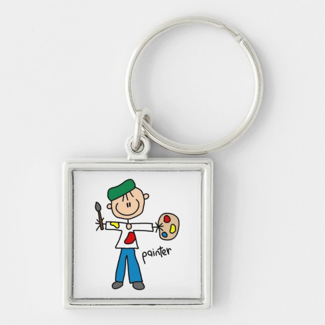 Painter Stick Figure Key Ring (Front)