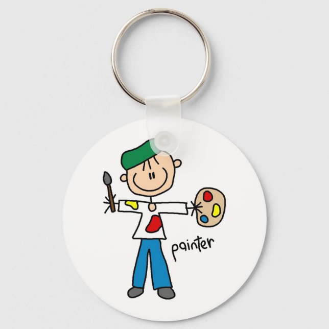 Painter Stick Figure Key Ring (Front)
