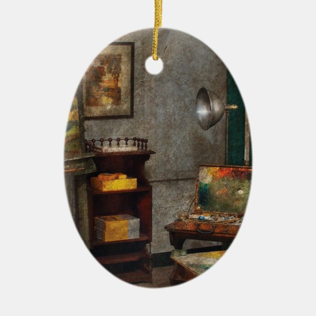 Painter - The Artists Studio Ceramic Tree Decoration (Front)