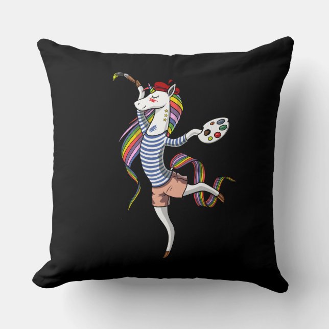 Painter Unicorn Artist Painting Art Student Cushion (Front)