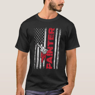 Painter Usa Flag House Decorator Paint Painting W T-Shirt