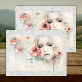 Painterly Abstract Floral-1 Decoupage Tissue Paper