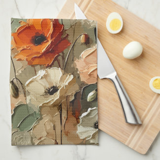 Painterly Bloomscape Tea Towel