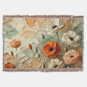 Painterly Bloomscape Throw Blanket
