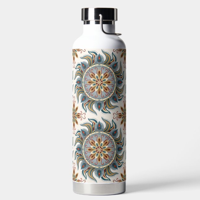 Painterly Boho Mandala Water Bottle (Left)