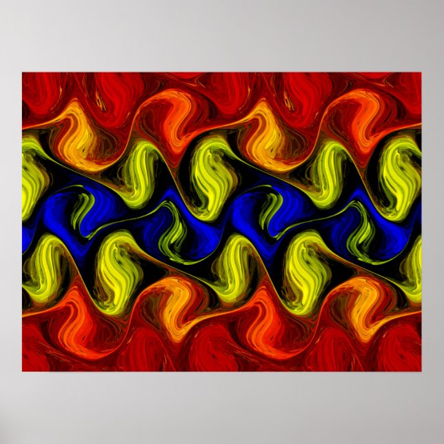 Painterly Fire Abstract Poster (Front)