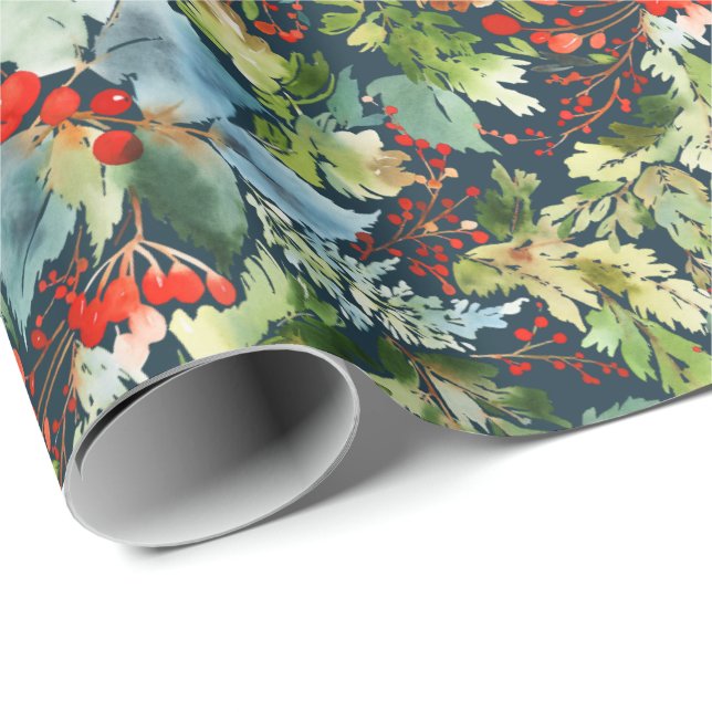 Painterly Gift Wrap | Navy (Roll Corner)