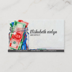 Painterly Glass Jar Filled h290 Business Card