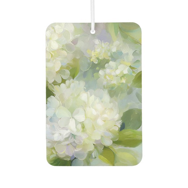 Painterly Hydrangea pattern Car Air Freshener (Front)