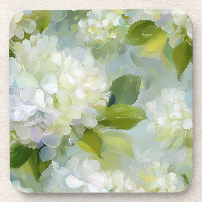 Painterly Hydrangea pattern Coaster (Front)