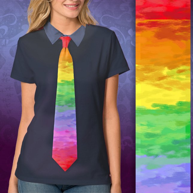 Painterly Impressionist Rainbow Sparkle Tie (Creator Uploaded)