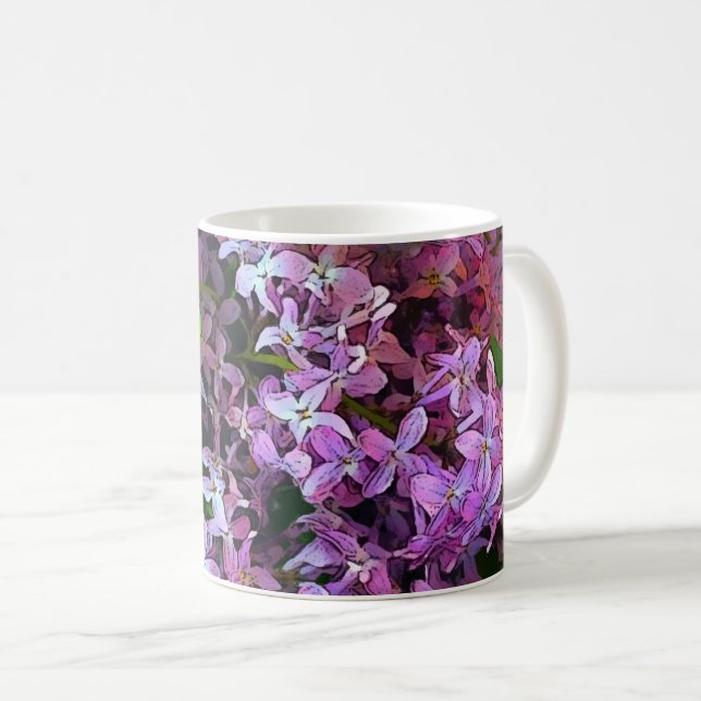 Painterly lilacs coffee mug (Front Right)