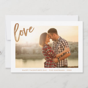 Painterly Love Valentine's Day Photo Card Gold