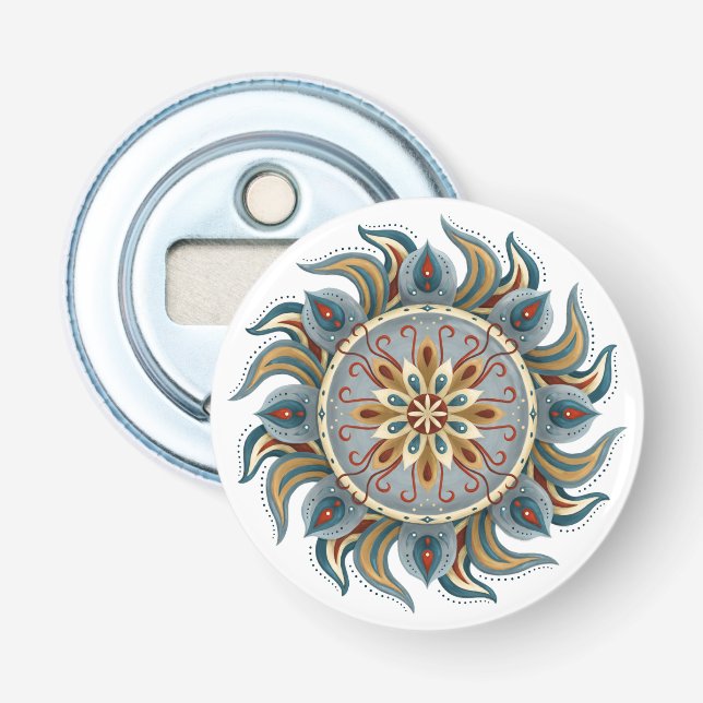 Painterly Mandala Bottle Opener (Front)