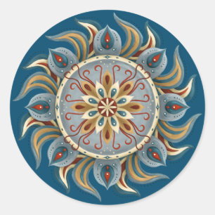 Painterly Mandala Classic Round Sticker