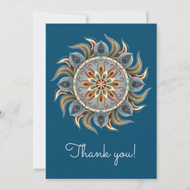 Painterly Mandala Thank You Card (Front)