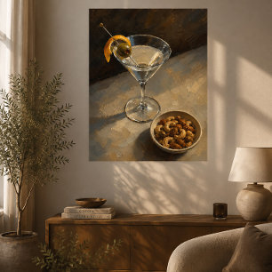 Painterly Martini Cocktail  Poster