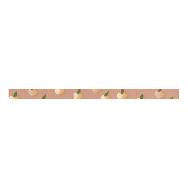 Painterly Peaches Ribbon Grosgrain Ribbon (Front)
