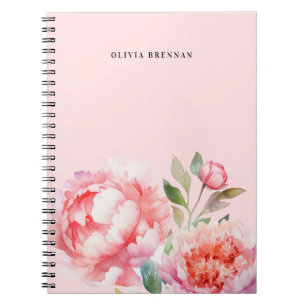 Painterly Peonies Refined floral Blush Design Notebook