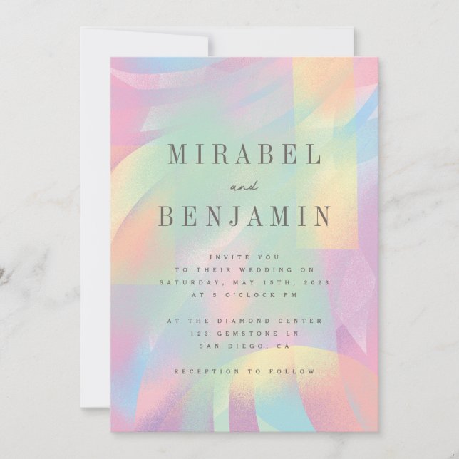 Painterly Rainbow Invitation (Front)