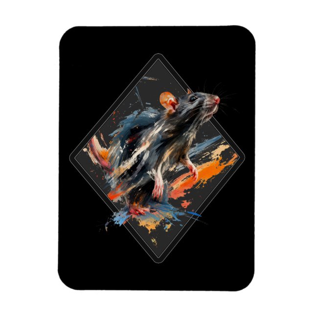 Painterly Rat  Magnet (Vertical)
