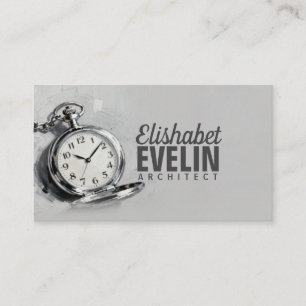 Painterly Silver Pocket Watch g543 Business Card