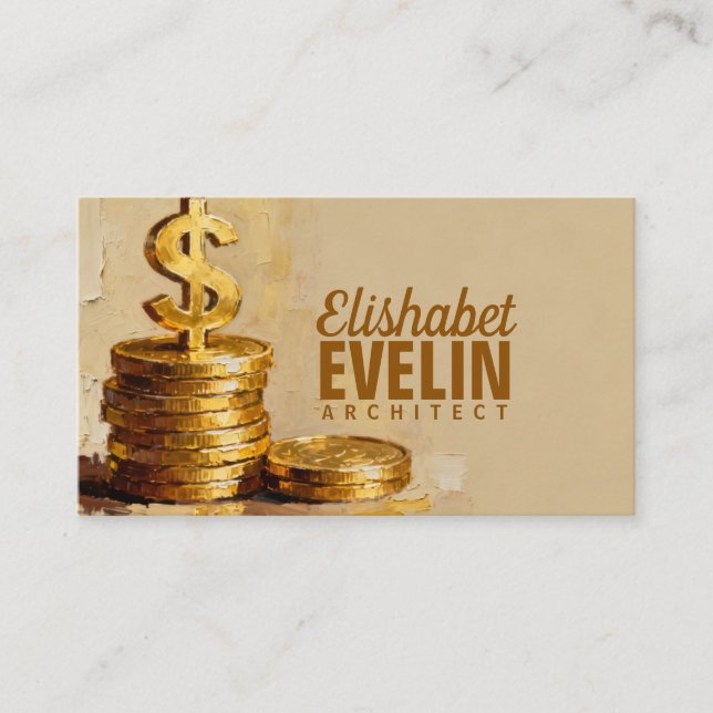 Painterly Stack of Gold Coins G40  Business Card (Front)