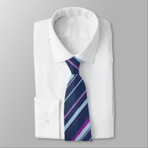 Painterly Striped Navy & Violet Two-Sided Tie