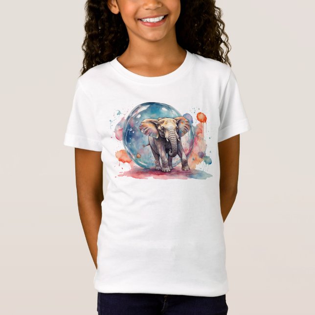 Painterly The Elephant Painting Creative Elephant  T-Shirt (Front)