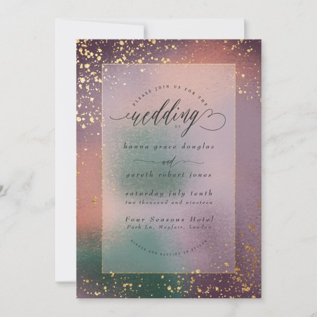 painterly wedding invitation (gold) (Front)