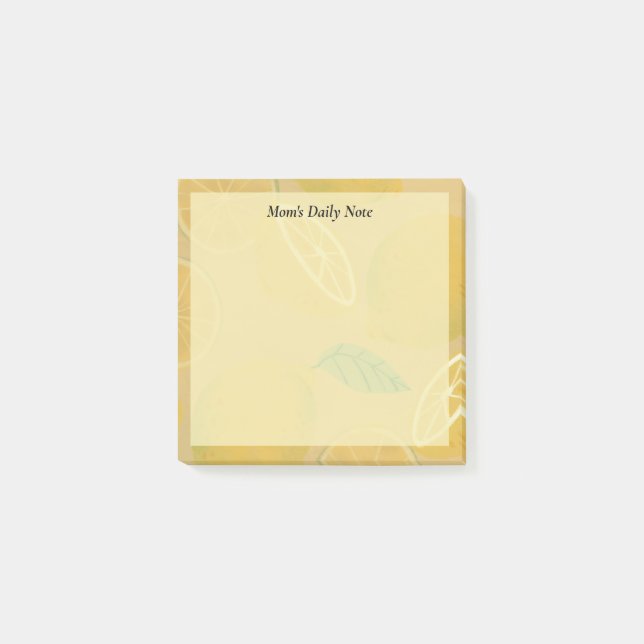 Painterly Yellow Rustic Lemon Slice Post-it Notes (Front)