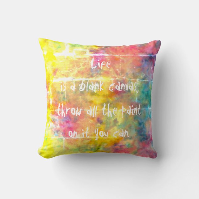 [Painter's Cloth] Rainbow Tie-Dye Accent Cushion (Front)