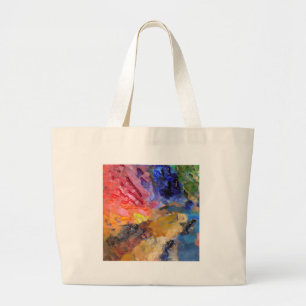 Painter's Palette Colourful Paint  Large Tote Bag